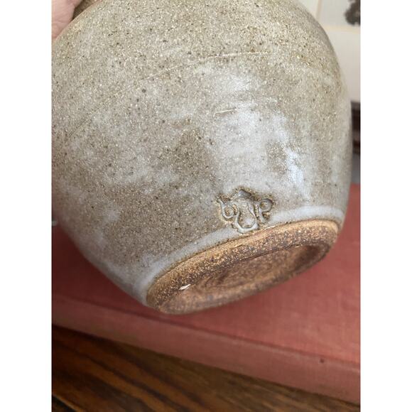 Vintage Hand Thrown Whimsical Pottery Jar Bird Jar With Lid Folk Art Pottery Jar - Picture 5 of 7